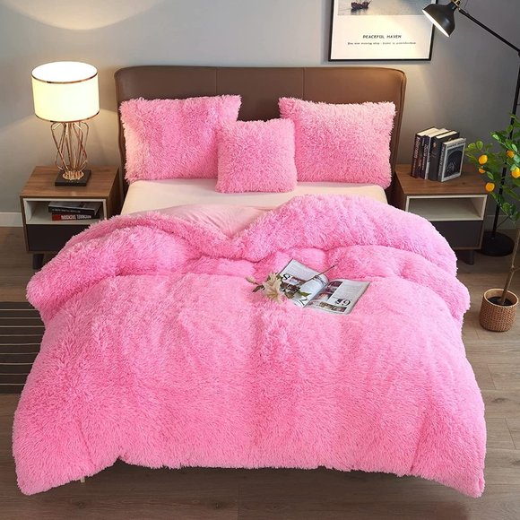 New Plush Duvet Cover Set, Luxury Ultra Soft Duvet Cover Set Fluffy Plus… - Picture 5 of 11